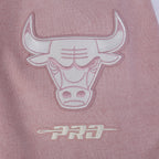 NBA CHICAGO BULLS STREET TEAM CHANDAIL À COL ROND À ÉPAULES TOMBANTES EN MOLLETON FRANÇAIS LAVÉ À L'ENZYME POUR HOMME (MAUVE DÉLAVÉ)