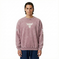 NBA CHICAGO BULLS STREET TEAM CHANDAIL À COL ROND À ÉPAULES TOMBANTES EN MOLLETON FRANÇAIS LAVÉ À L'ENZYME POUR HOMME (MAUVE DÉLAVÉ)