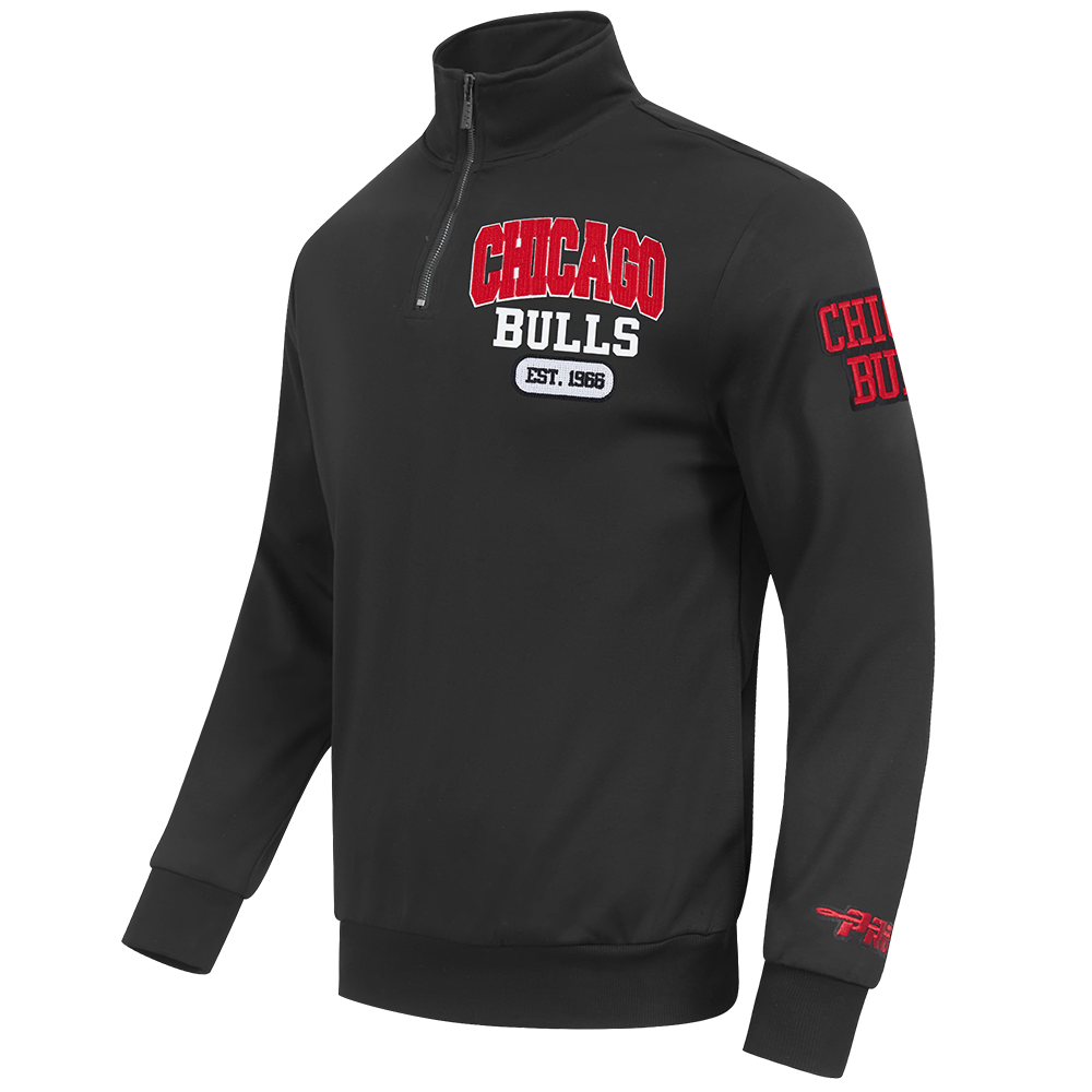 NBA CHICAGO BULLS CITY ARCH MEN'S FLC 1/4 ZIP (BLACK)