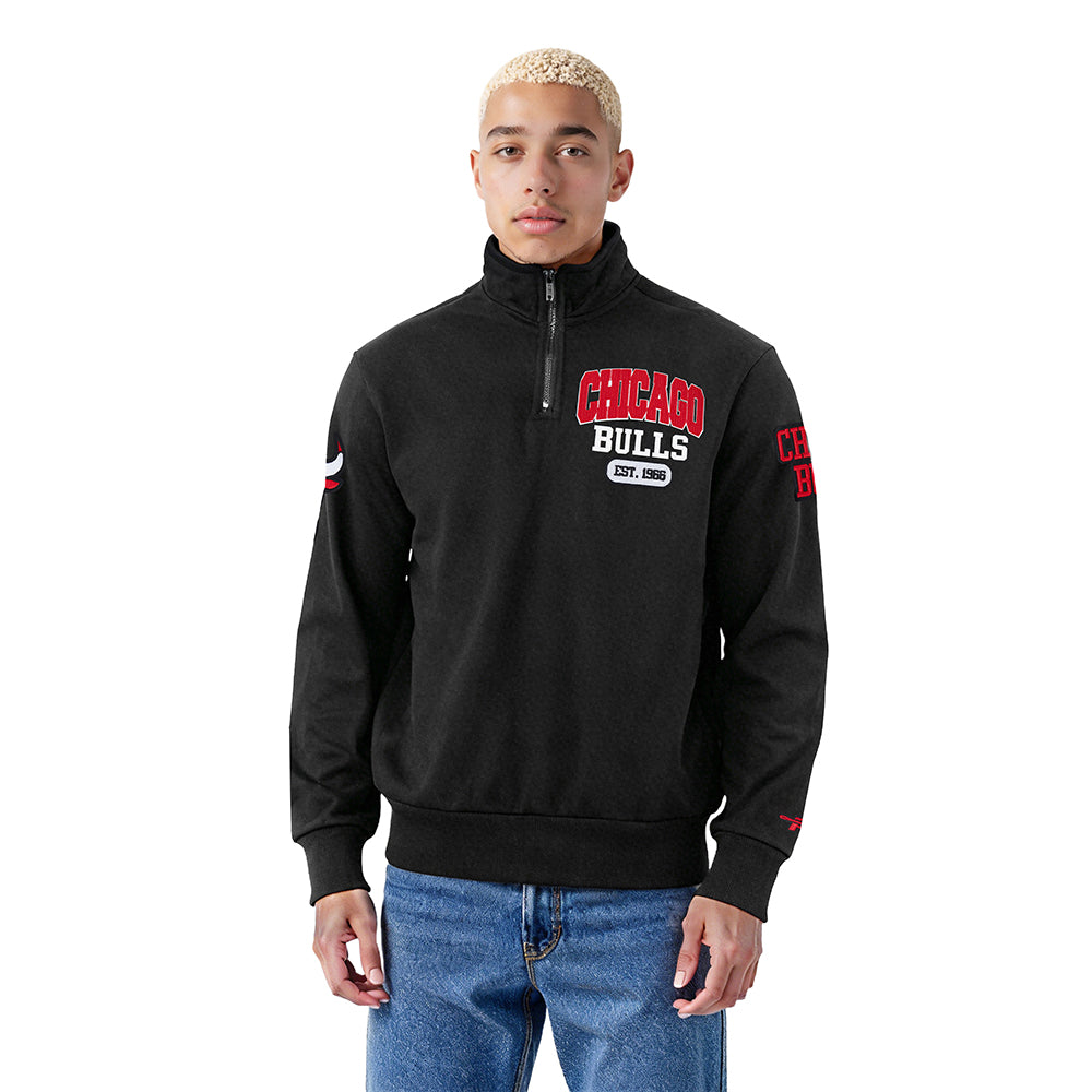 NBA CHICAGO BULLS CITY ARCH MEN'S FLC 1/4 ZIP (BLACK)
