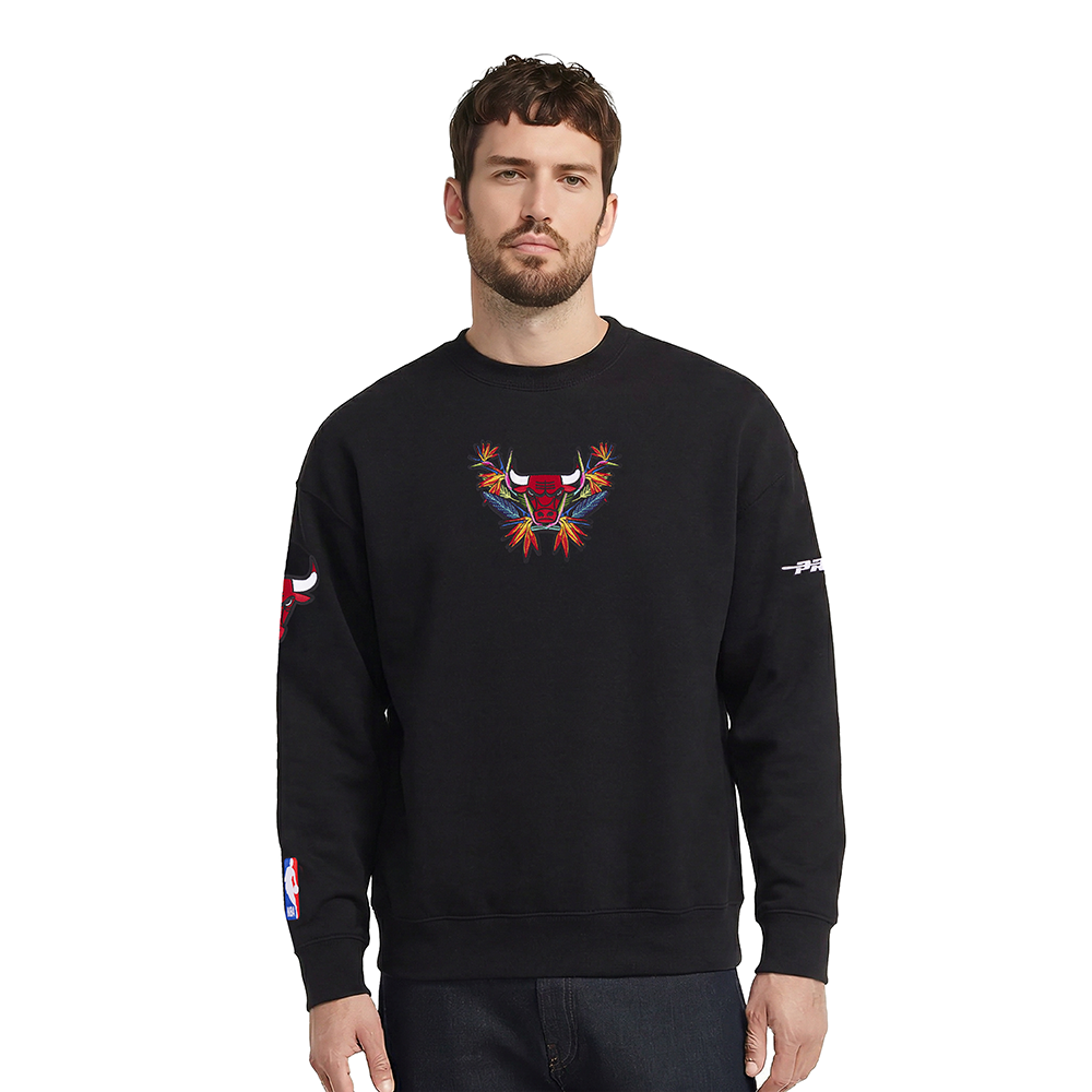 NBA CHICAGO BULLS PARADISE CHANDAIL OUATÉ À COL ROND POUR HOMME (NOIR)