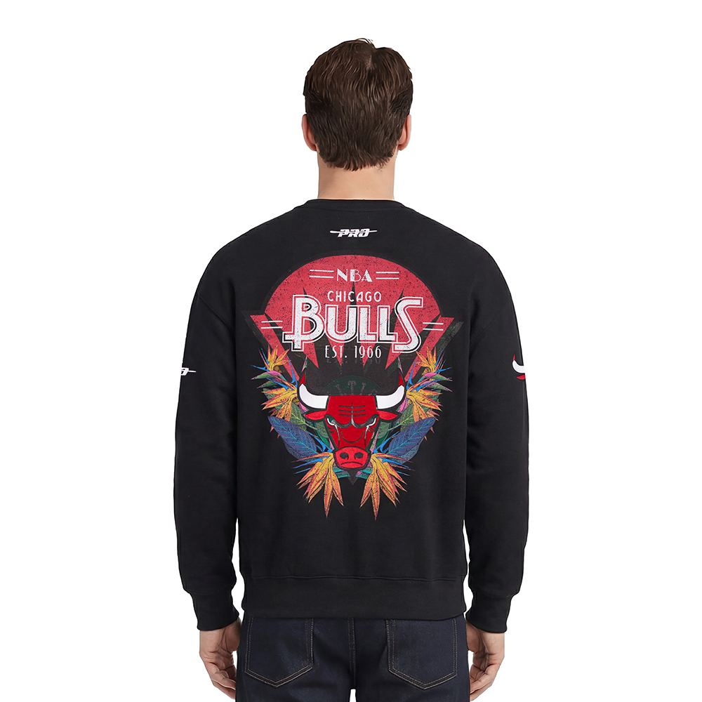 NBA CHICAGO BULLS PARADISE CHANDAIL OUATÉ À COL ROND POUR HOMME (NOIR)