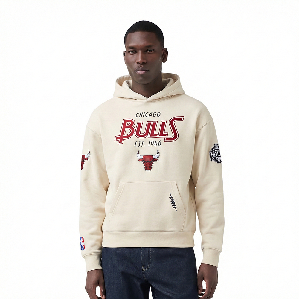 NBA CHICAGO BULLS PARADISE MEN'S PULL OVER HOODIE (EGGSHELL)