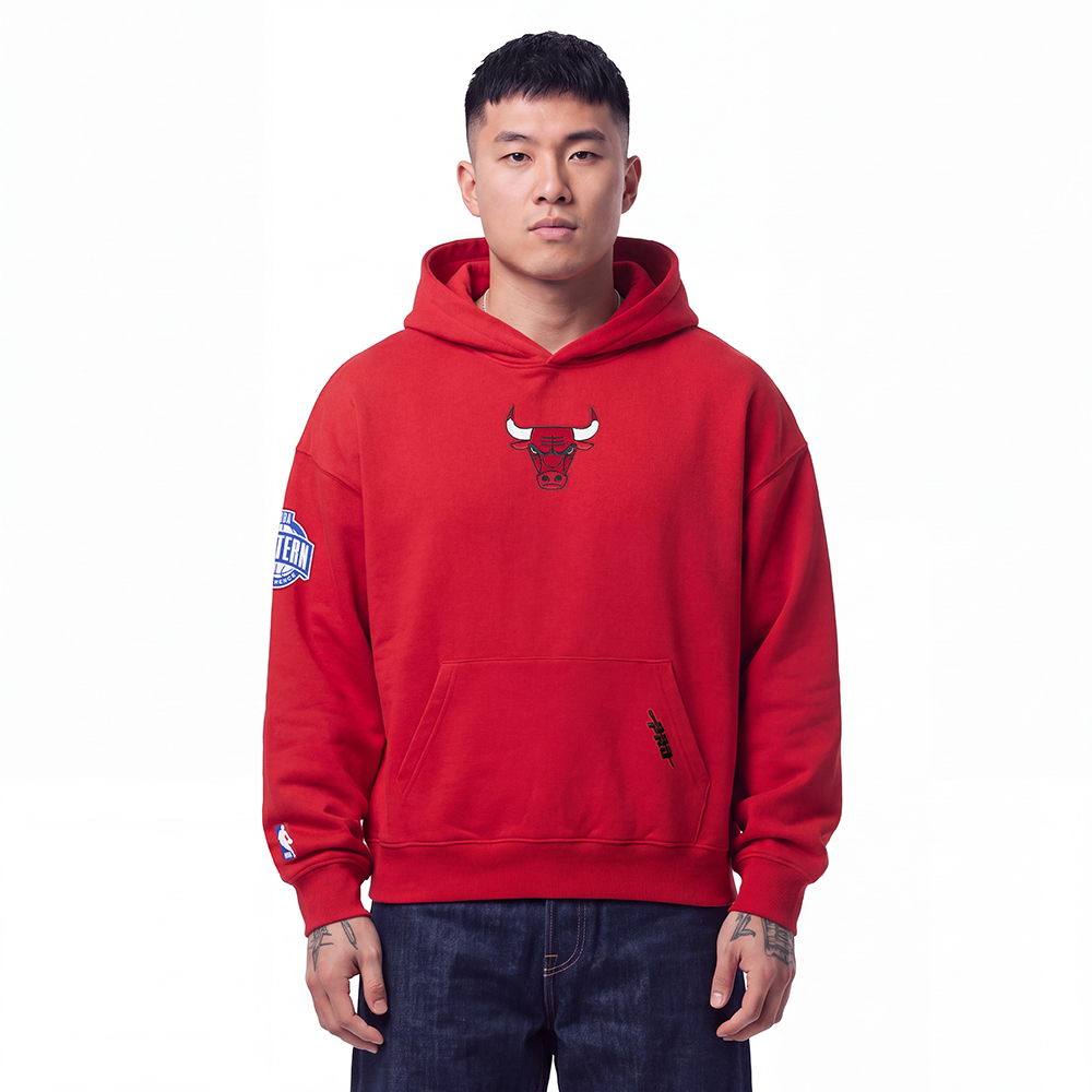 NBA CHICAGO BULLS PLAYBACK MEN'S PULL OVER HOODIE (RED)