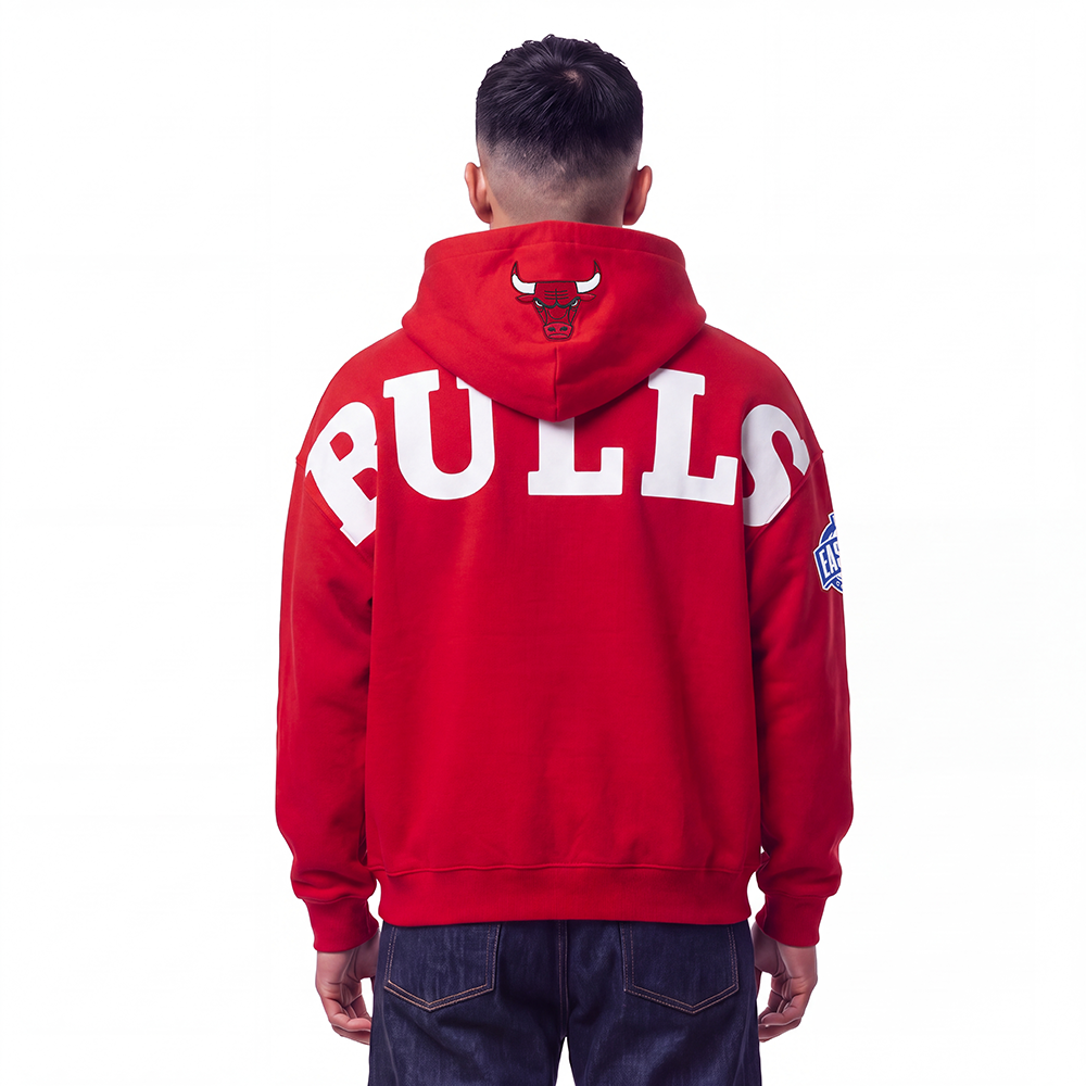 NBA CHICAGO BULLS PLAYBACK MEN'S PULL OVER HOODIE (RED)