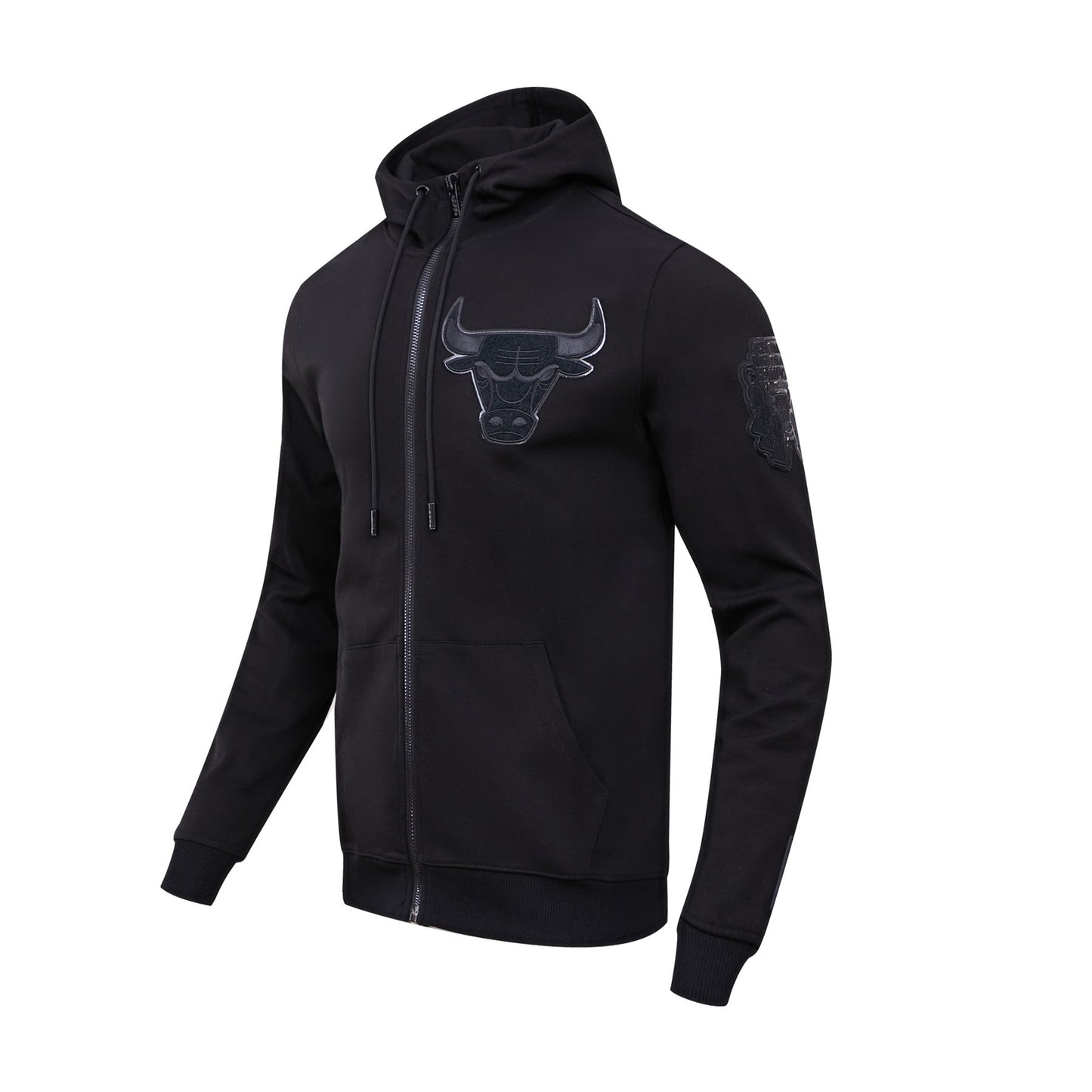 NBA CHICAGO BULLS TRIPLE BLACK ZIPPER HOODIE  (BLACK)