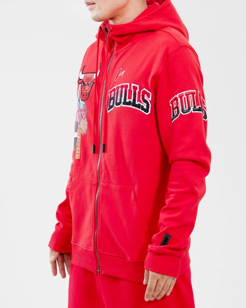 NBA CHICAGO BULLS HOMETOWN FZ HOODIE (RED)