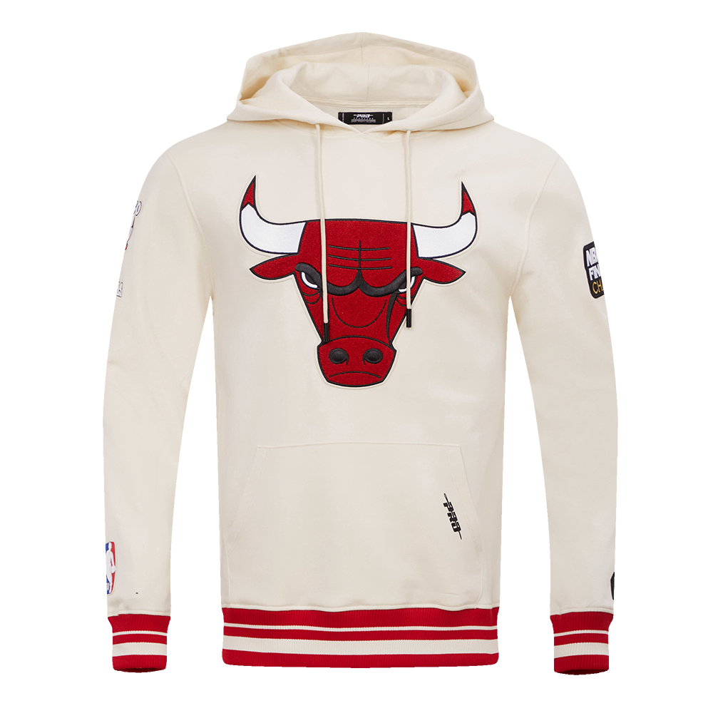 NBA CHICAGO BULLS RETRO CLASSIC CHANDAIL À CAPUCHON POUR HOMME (COQUILLE D'ŒUF/ROUGE)