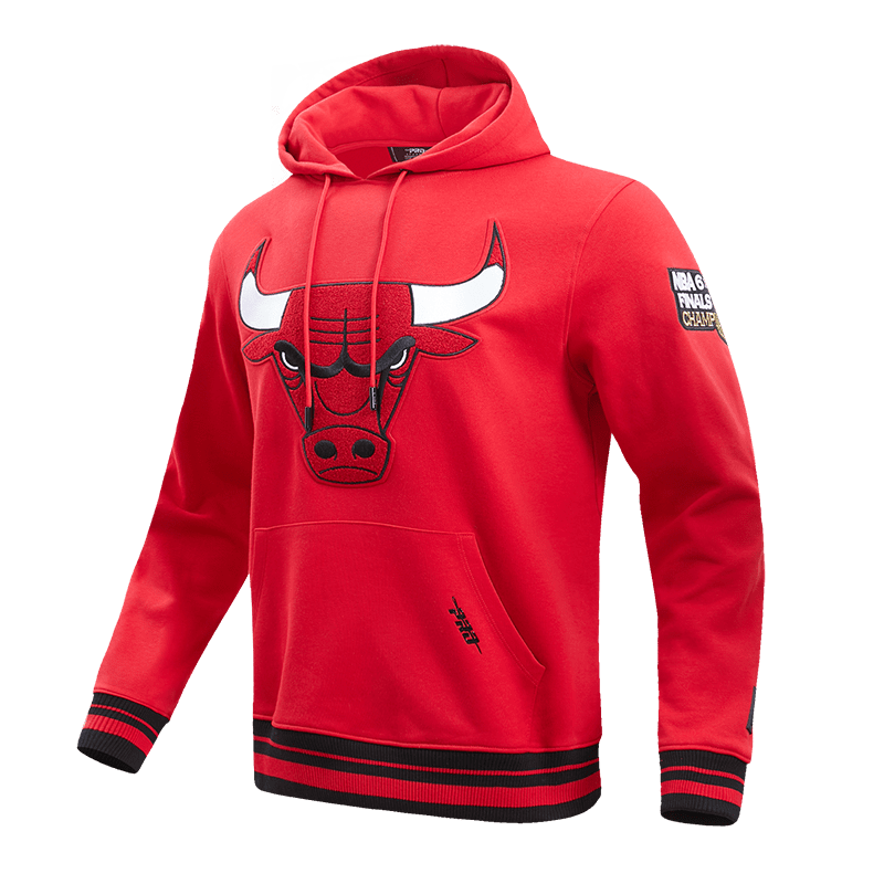 NBA CHICAGO BULLS RETRO CLASSIC MEN'S PULLOVER HOODIE (RED/BLACK)
