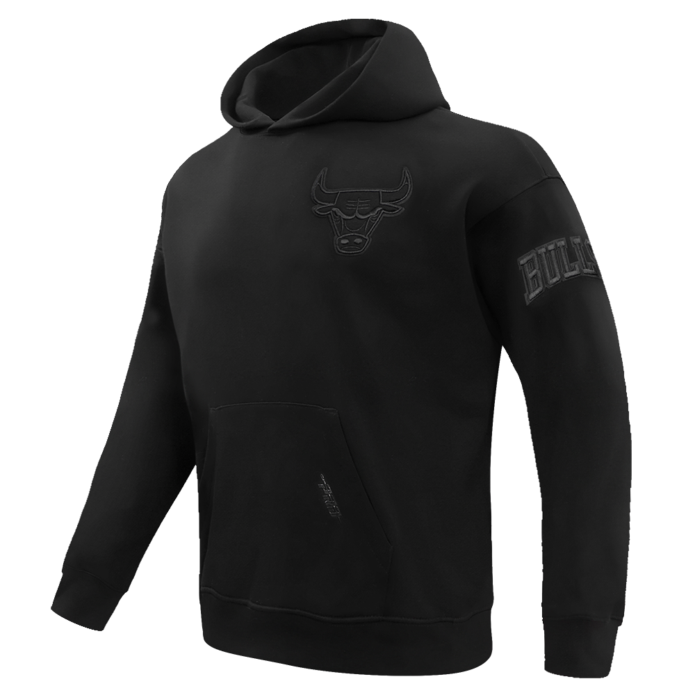 NBA CHICAGO BULLS NEUTRAL DROP SHOULDER MEN'S PULLOVER HOODIE (BLACK)