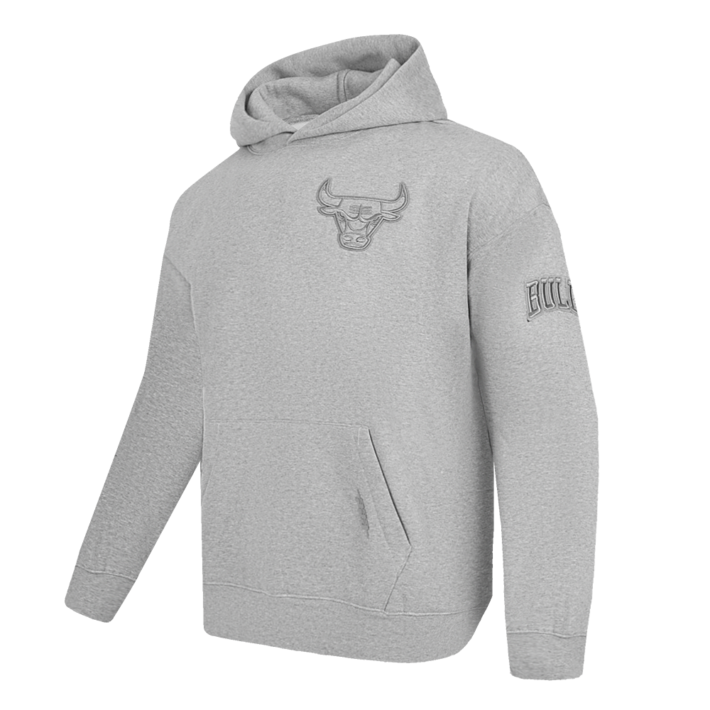 NBA CHICAGO BULLS NEUTRAL MEN'S DROP SHOULDER PULLOVER HOODIE (DARK HEATHER GRAY)