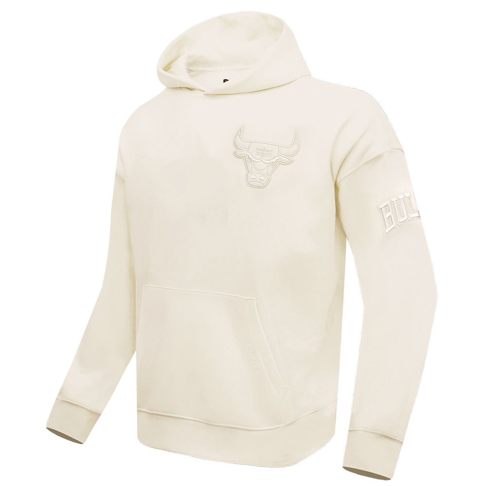 NBA CHICAGO BULLS NEUTRAL DROP SHOULDER MEN'S PULLOVER HOODIE (EGGSHELL)