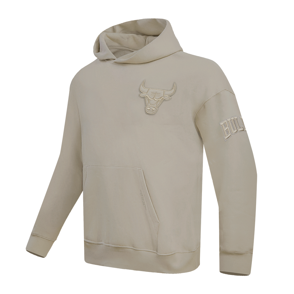 NBA CHICAGO BULLS NEUTRAL DROP SHOULDER MEN'S PULLOVER HOODIE (TAUPE)