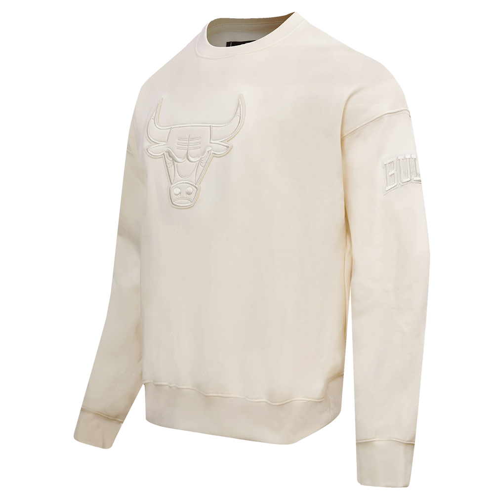 NBA CHICAGO BULLS NEUTRAL DROP SHOULDER FLEECE CREWNECK (EGGSHELL)