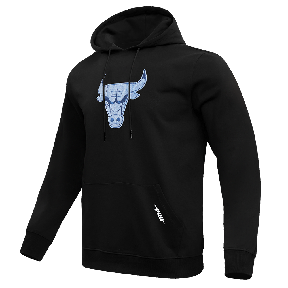 NBA CHICAGO BULLS VARSITY BLUES MEN'S PULLOVER HOODIE (BLACK)
