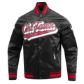 NBA CHICAGO BULLS SCRIPT TAIL MEN'S SATIN JACKET (BLACK/RED/BLACK)