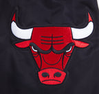 NBA CHICAGO BULLS SCRIPT TAIL MEN'S SATIN JACKET (BLACK/RED/BLACK)