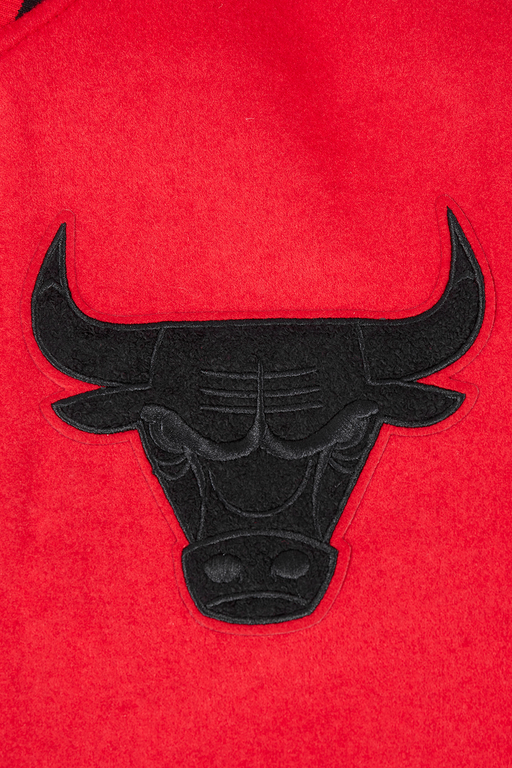 NBA CHICAGO BULLS OLD ENGLISH MEN'S RIB WOOL VARSITY JACKET (RED/BLACK)