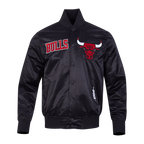 NBA CHICAGO BULLS SOUVENIR BLOUSON EN SATIN POUR HOMME (NOIR)