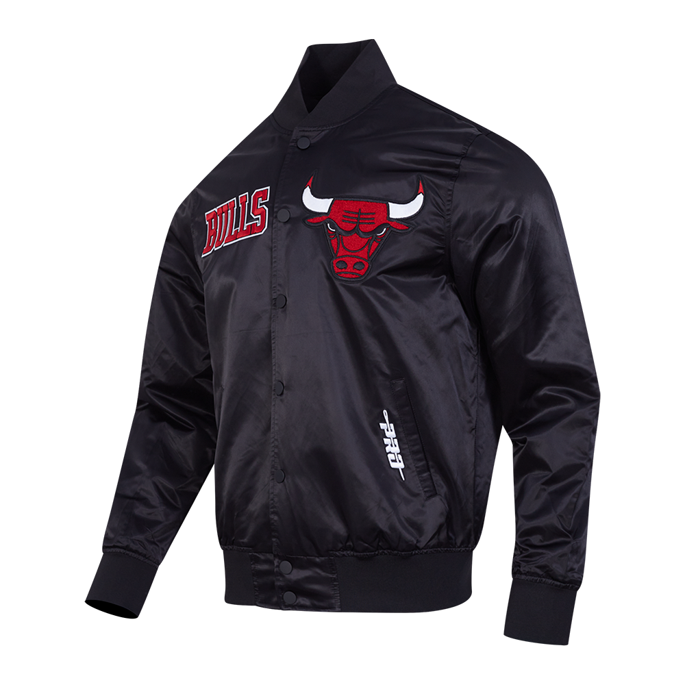 NBA CHICAGO BULLS SOUVENIR BLOUSON EN SATIN POUR HOMME (NOIR)