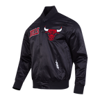 NBA CHICAGO BULLS SOUVENIR BLOUSON EN SATIN POUR HOMME (NOIR)