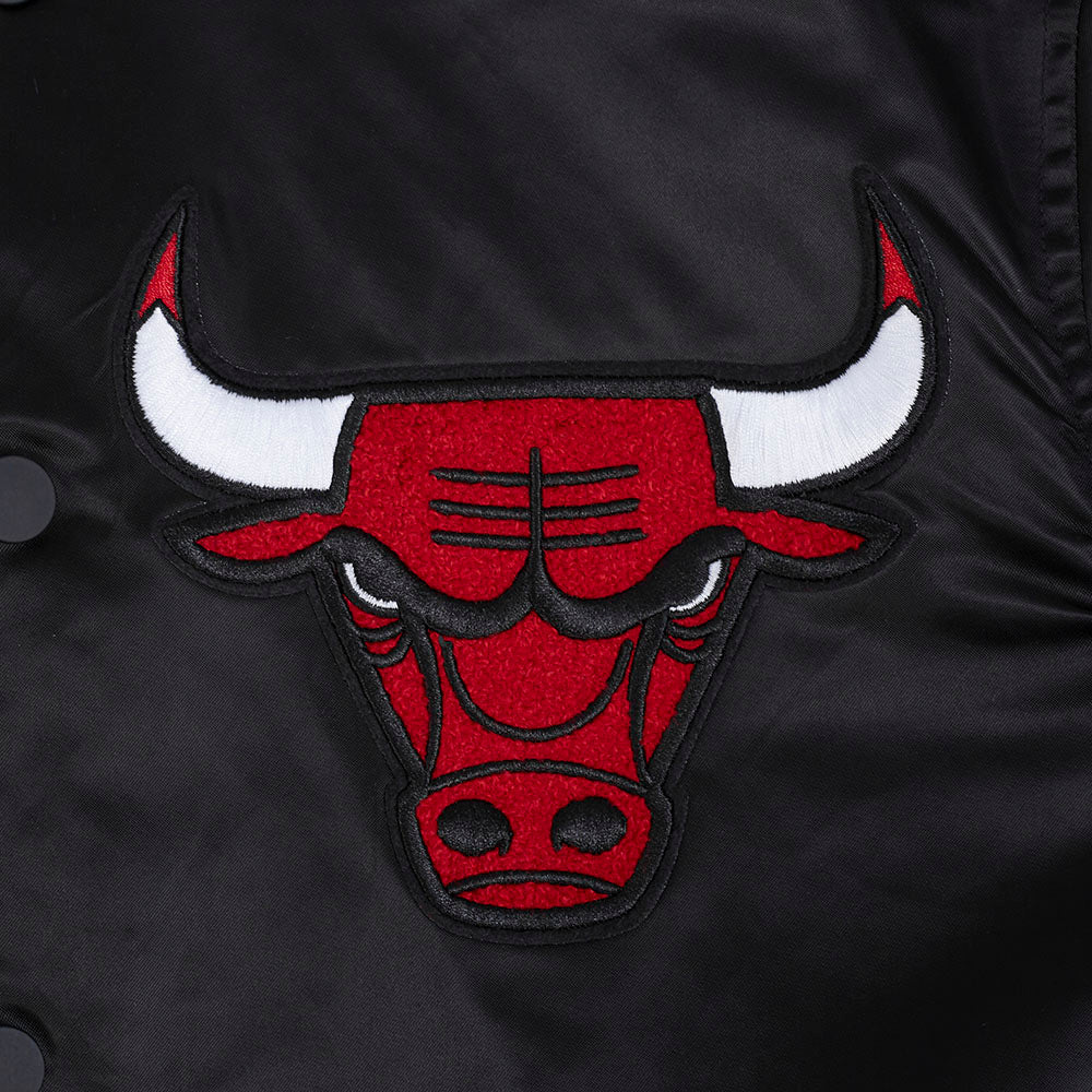 NBA CHICAGO BULLS SOUVENIR BLOUSON EN SATIN POUR HOMME (NOIR)