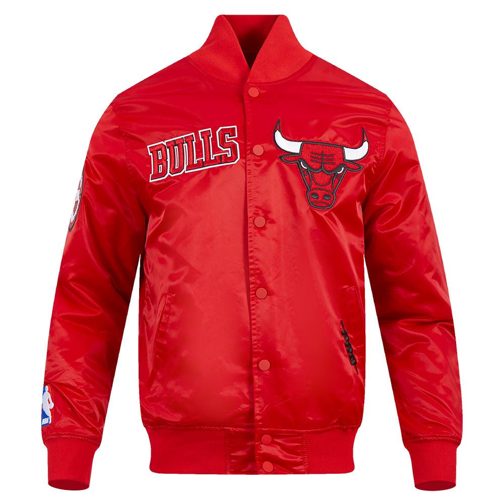 NBA CHICAGO BULLS SOUVENIR BLOUSON EN SATIN POUR HOMME (ROUGE)