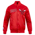 NBA CHICAGO BULLS SOUVENIR BLOUSON EN SATIN POUR HOMME (ROUGE)