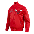 NBA CHICAGO BULLS SOUVENIR BLOUSON EN SATIN POUR HOMME (ROUGE)