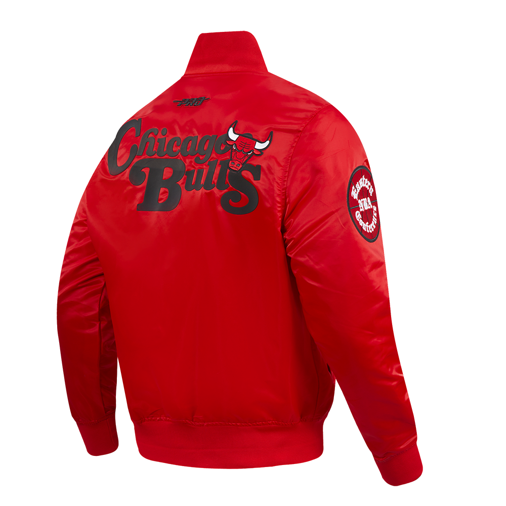 NBA CHICAGO BULLS SOUVENIR BLOUSON EN SATIN POUR HOMME (ROUGE)
