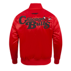 NBA CHICAGO BULLS SOUVENIR BLOUSON EN SATIN POUR HOMME (ROUGE)