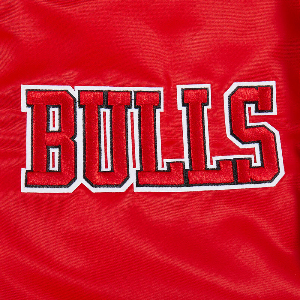 NBA CHICAGO BULLS SOUVENIR BLOUSON EN SATIN POUR HOMME (ROUGE)