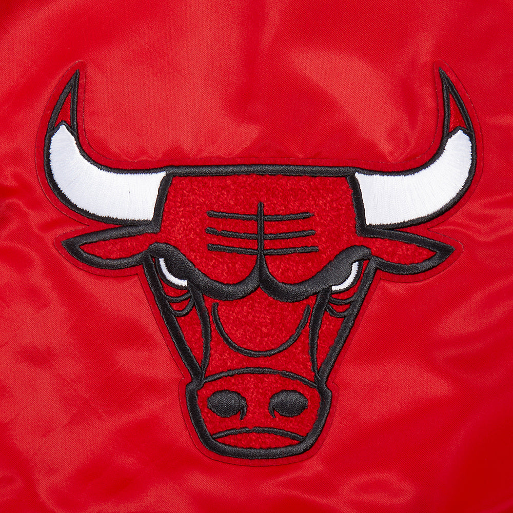 NBA CHICAGO BULLS SOUVENIR BLOUSON EN SATIN POUR HOMME (ROUGE)