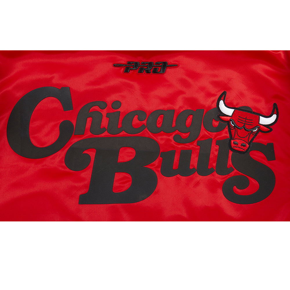 NBA CHICAGO BULLS SOUVENIR BLOUSON EN SATIN POUR HOMME (ROUGE)