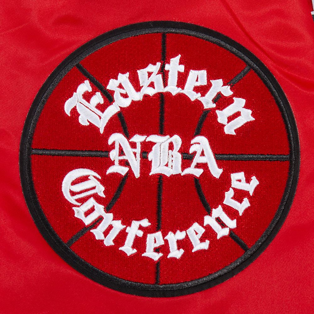 NBA CHICAGO BULLS SOUVENIR BLOUSON EN SATIN POUR HOMME (ROUGE)