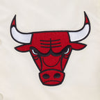 NBA CHICAGO BULLS BEST OF MEN'S RIB SATIN JACKET (EGGSHELL/ RED)
