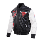 NBA CHICAGO BULLS BEST OF BLOUSON COLLÉGIAL EN CUIR POUR HOMME (NOIR/BLANC)