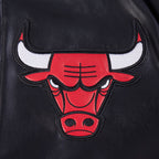 NBA CHICAGO BULLS BEST OF BLOUSON COLLÉGIAL EN CUIR POUR HOMME (NOIR/BLANC)