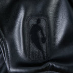 NBA CHICAGO BULLS BLACKOUT BLOUSON COLLÉGIAL EN CUIR POUR HOMME (NOIR DE JAIS)