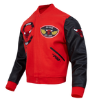 NBA CHICAGO BULLS BORN FOR SPORT MEN'S WOOL VARSITY JACKET (RED/BLACK)
