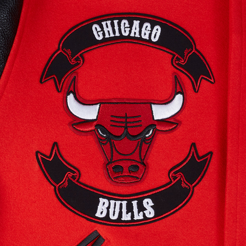 NBA CHICAGO BULLS BORN FOR SPORT MEN'S WOOL VARSITY JACKET (RED/BLACK)