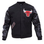 NBA CHICAGO BULLS CLASSIC WOOL MEN'S VARSITY JACKET (BLACK)