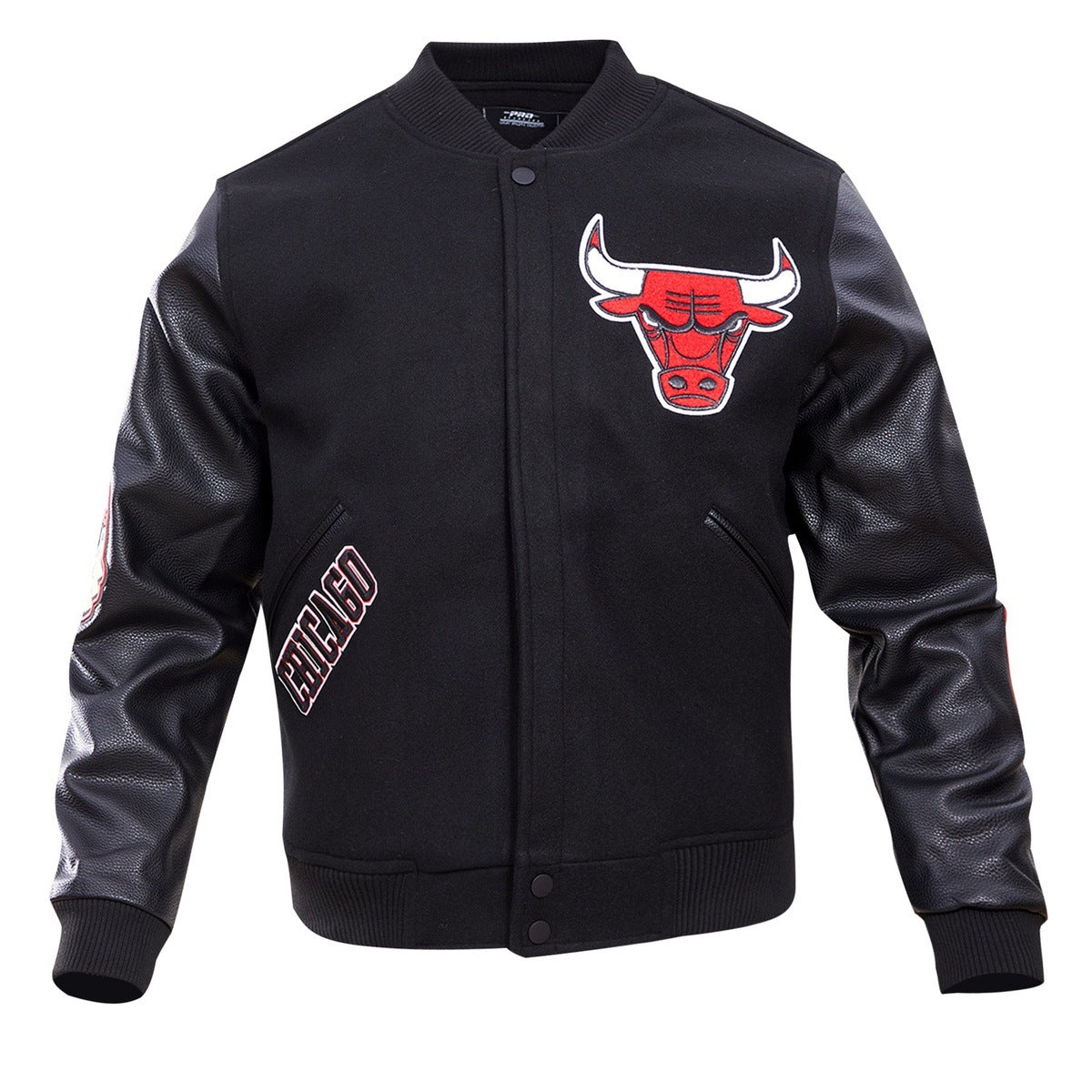 NBA CHICAGO BULLS CLASSIC BLOUSON COLLÉGIAL EN LAINE POUR HOMME (NOIR)