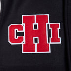 NBA CHICAGO BULLS LETTERMAN BLOUSON COLLÉGIAL POUR HOMME (NOIR/BLANC)