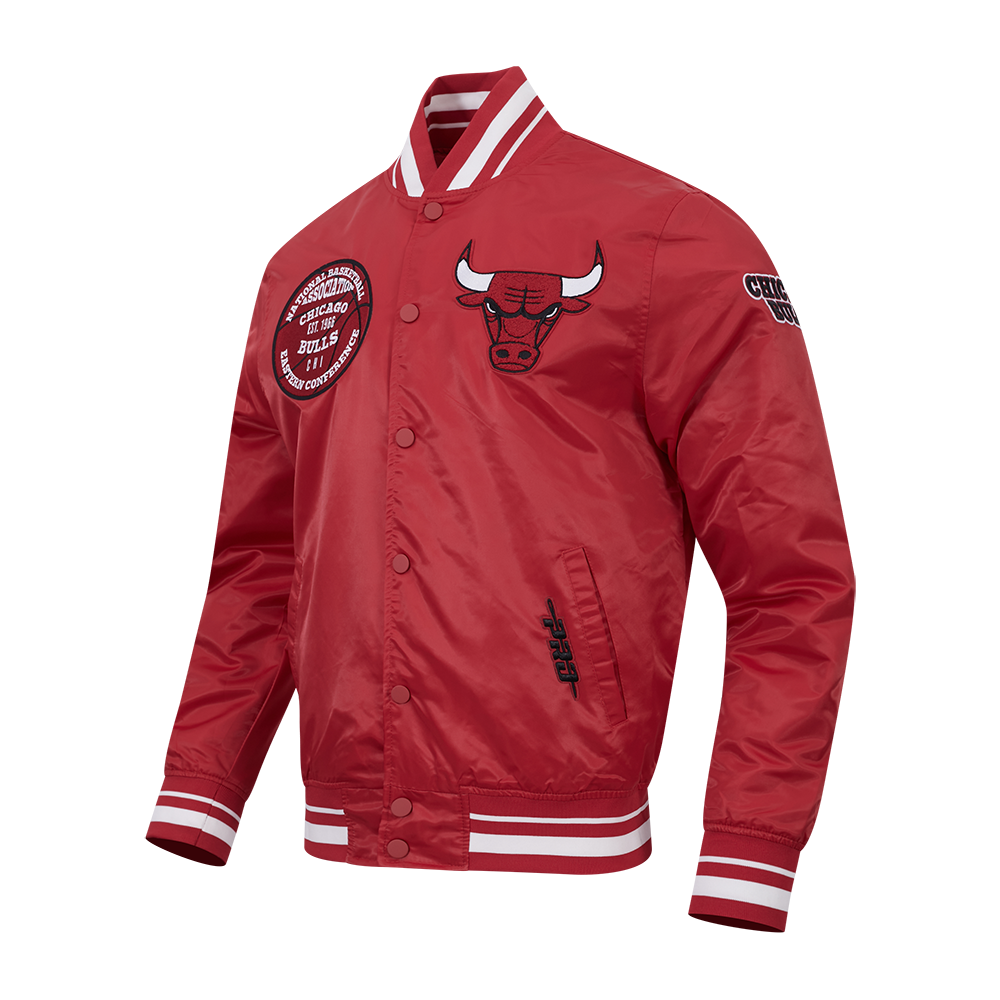 NBA CHICAGO BULLS MEN'S SATIN JACKET (RED)