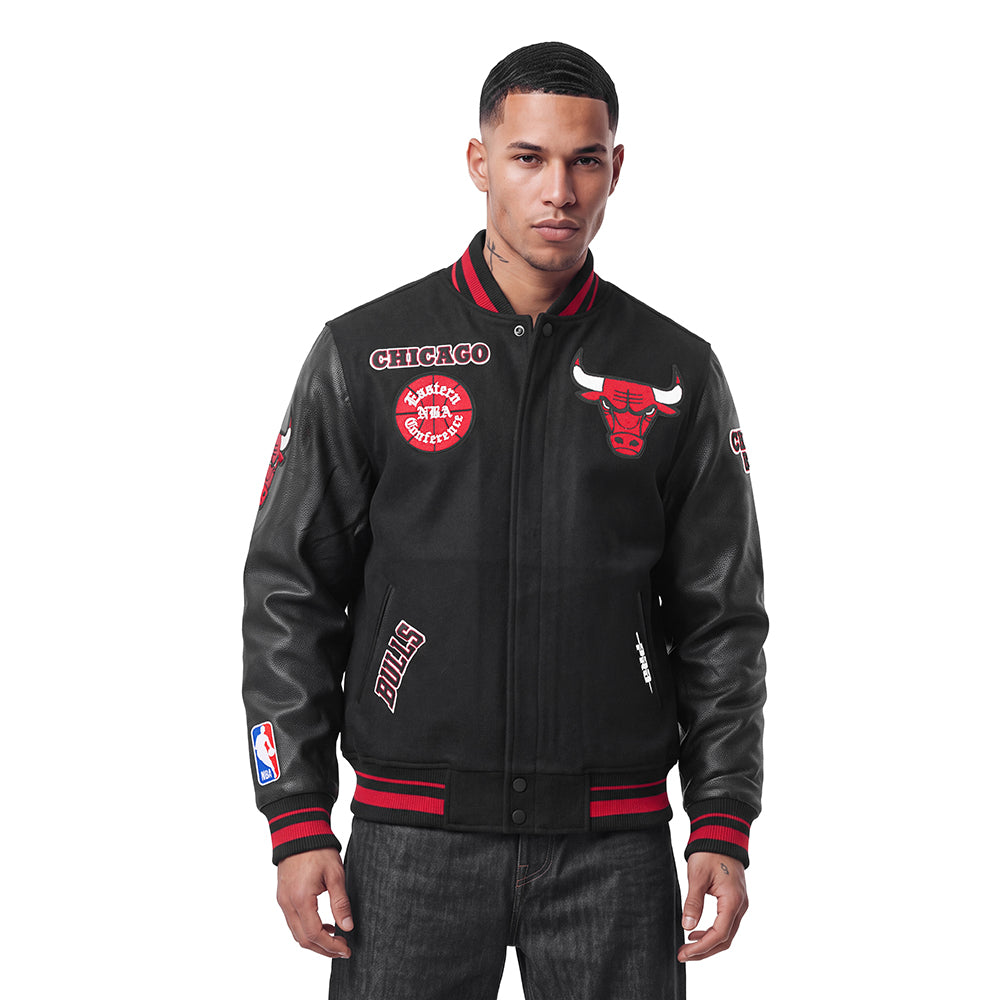 NBA CHICAGO BULLS RETRO CLASSICS MEN'S COAT (BLACK/RED/BLACK)
