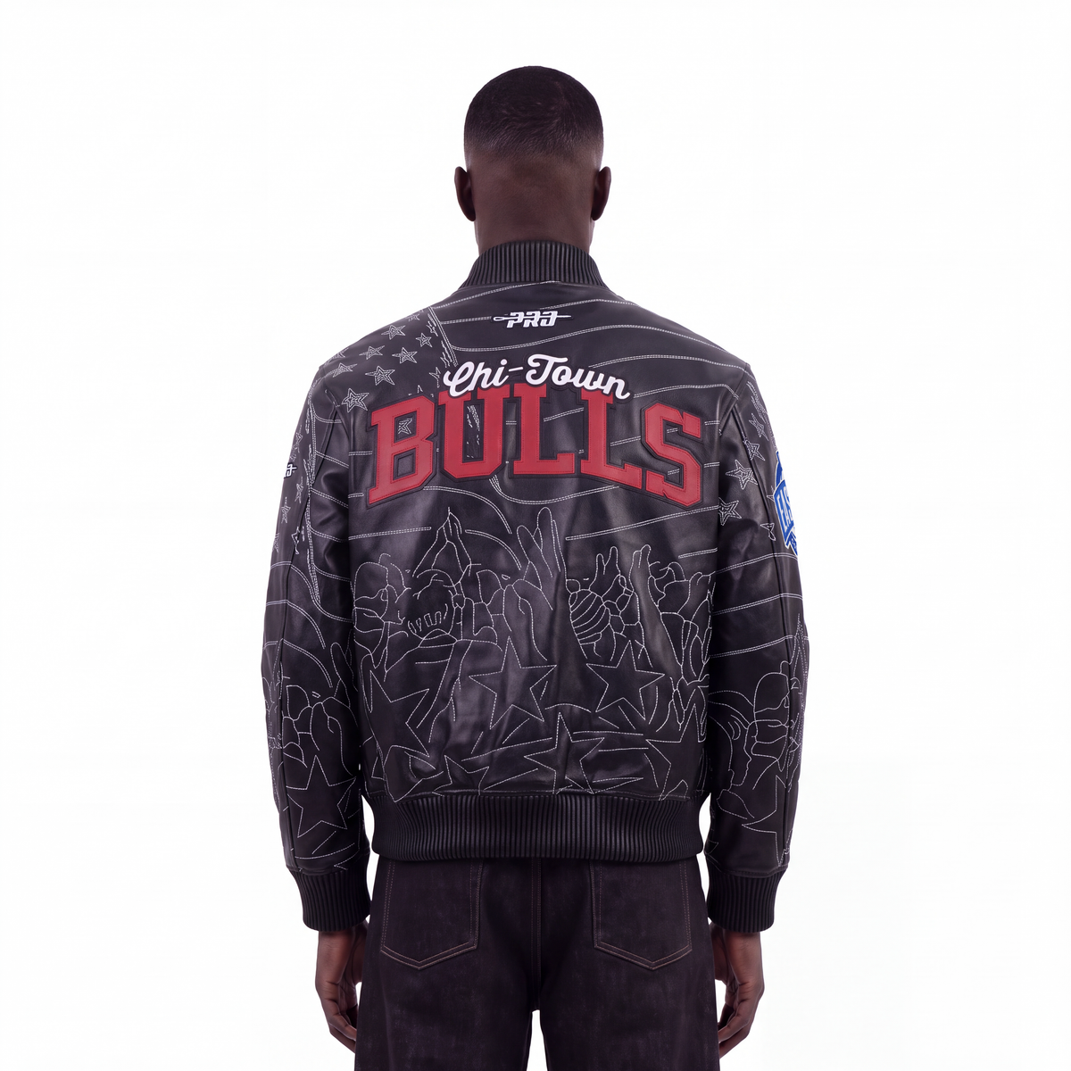 NBA CHICAGO BULLS PRO PREMIUM MEN'S COAT (BLACK)