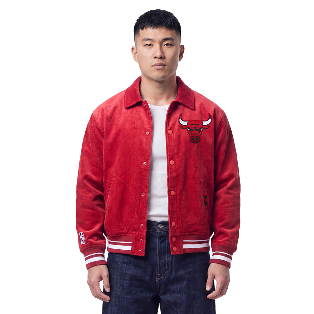 NBA CHICAGO BULLS CLASSIC CORDUROY MANTEAU POUR HOMME (ROUGE)