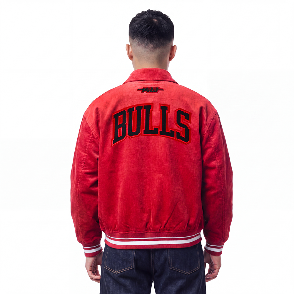 NBA CHICAGO BULLS CLASSIC CORDUROY MANTEAU POUR HOMME (ROUGE)