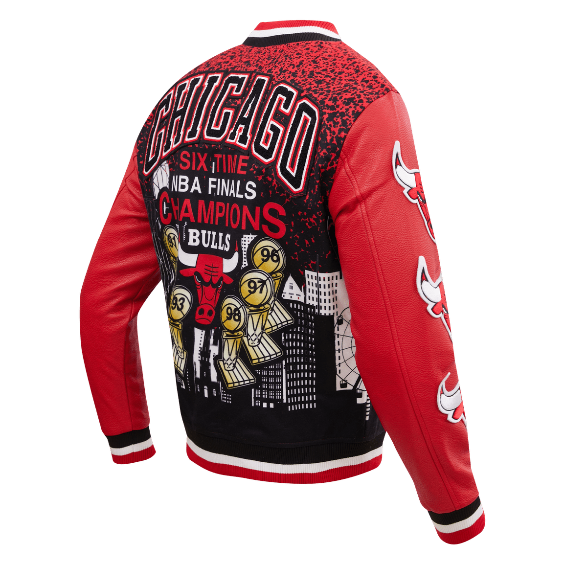 NBA CHICAGO BULL REMIX VARSITY MEN'S JACKET (RED)